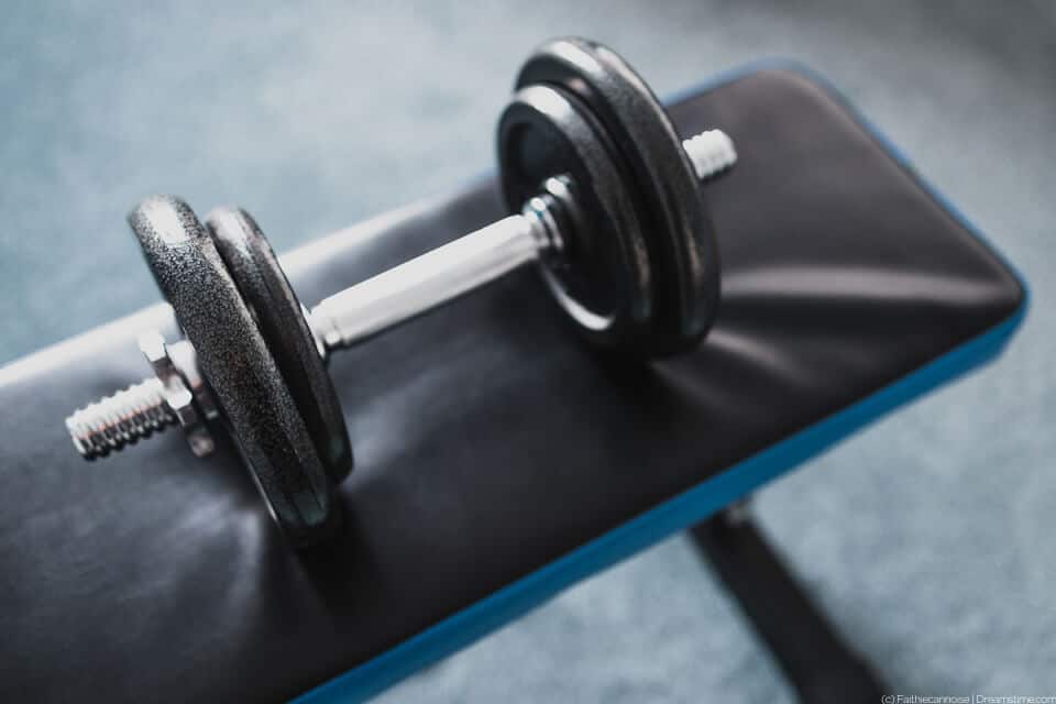 Dumbbell on a bench